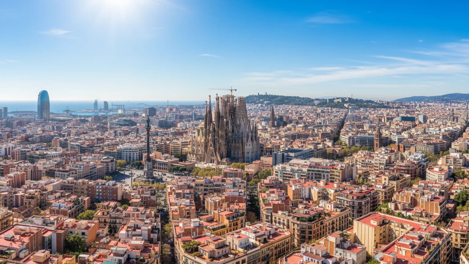 Vue panoramique de Barcelona