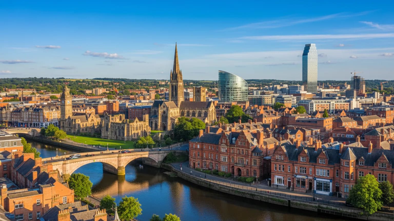 Vue panoramique de Leicester